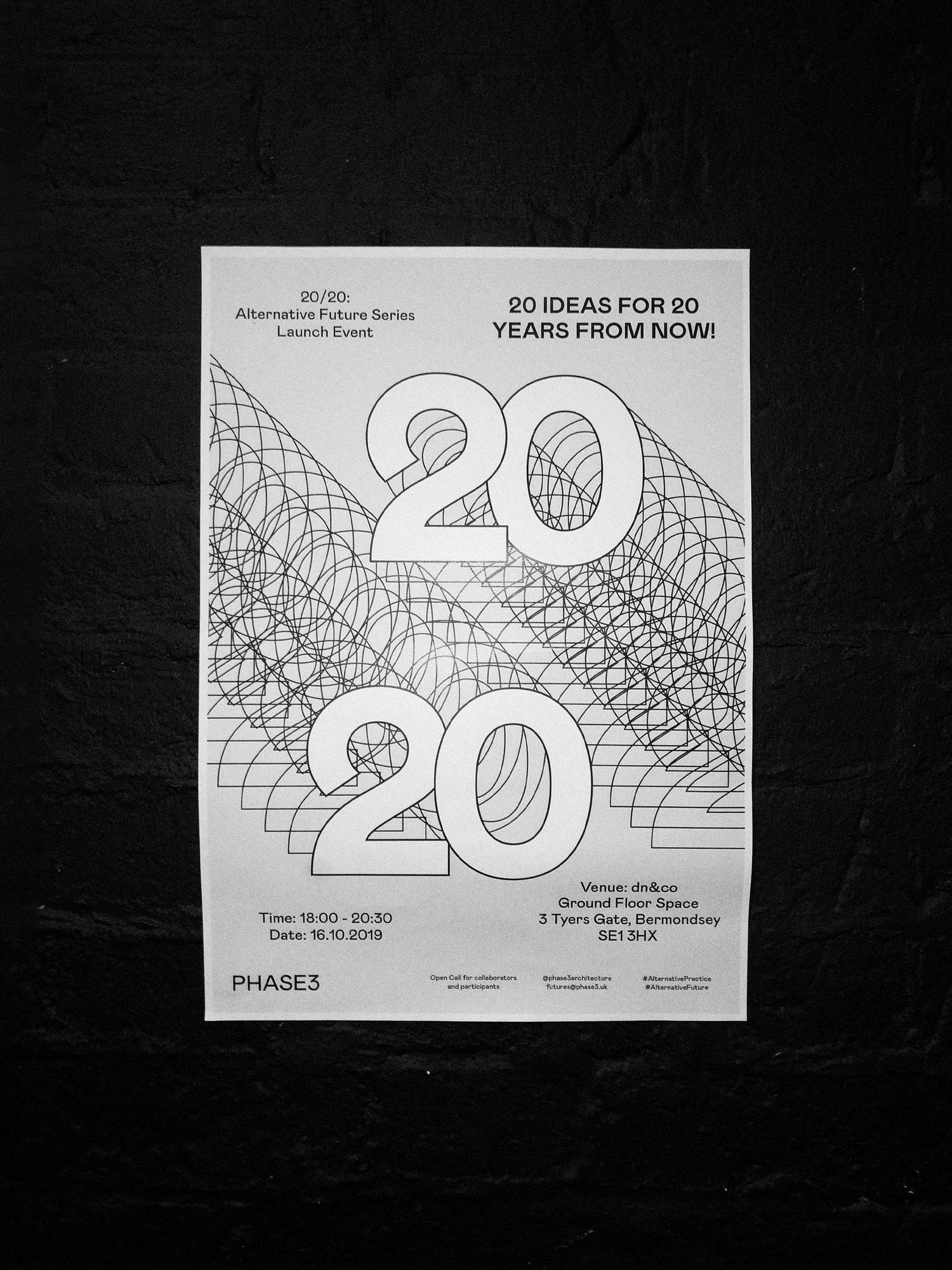 20/20: Alternative Futures – Launch event poster outside The Groundfloor Space
