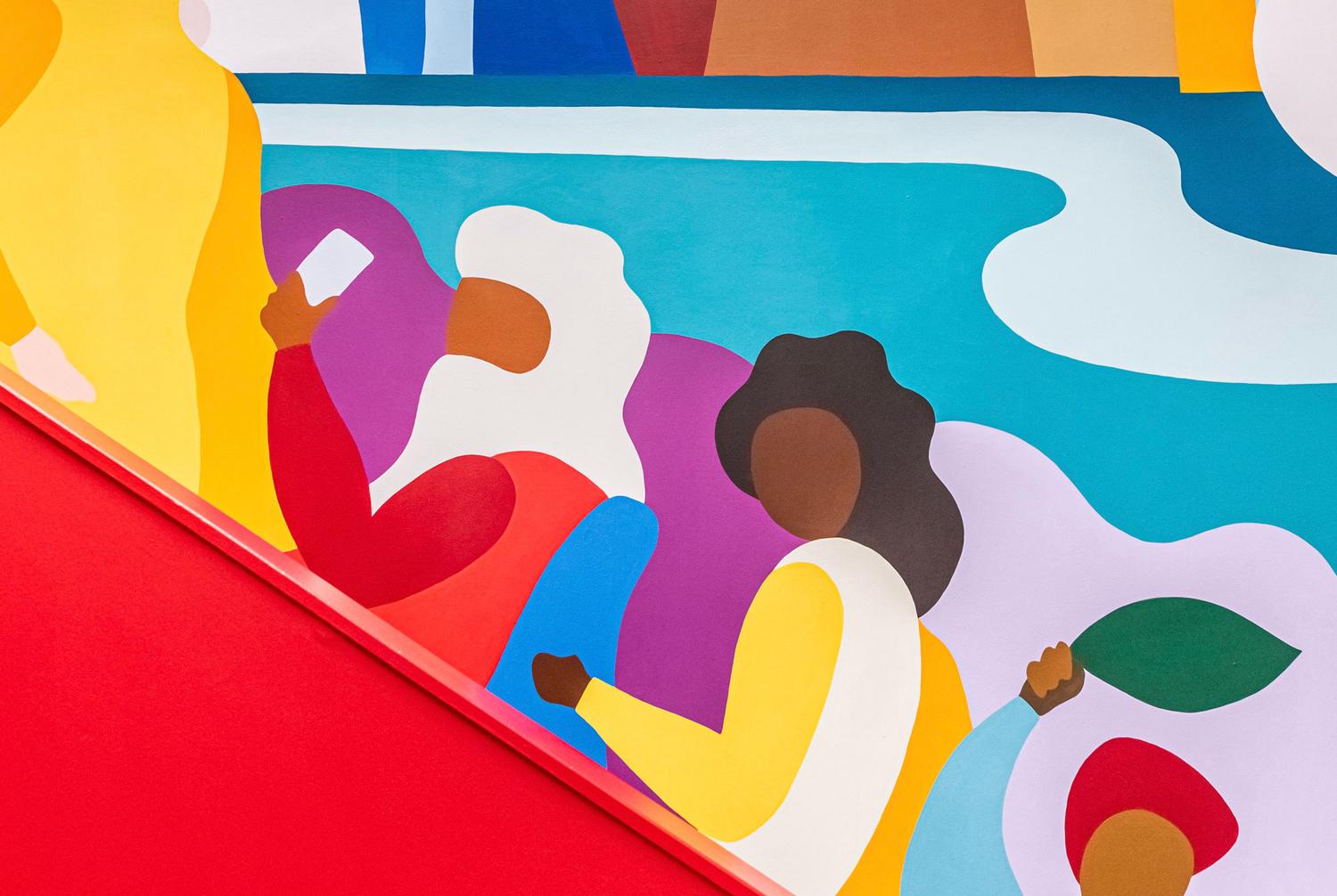 Detail of colorful mural