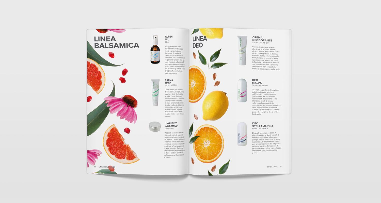 Brochure spread with botanical variations