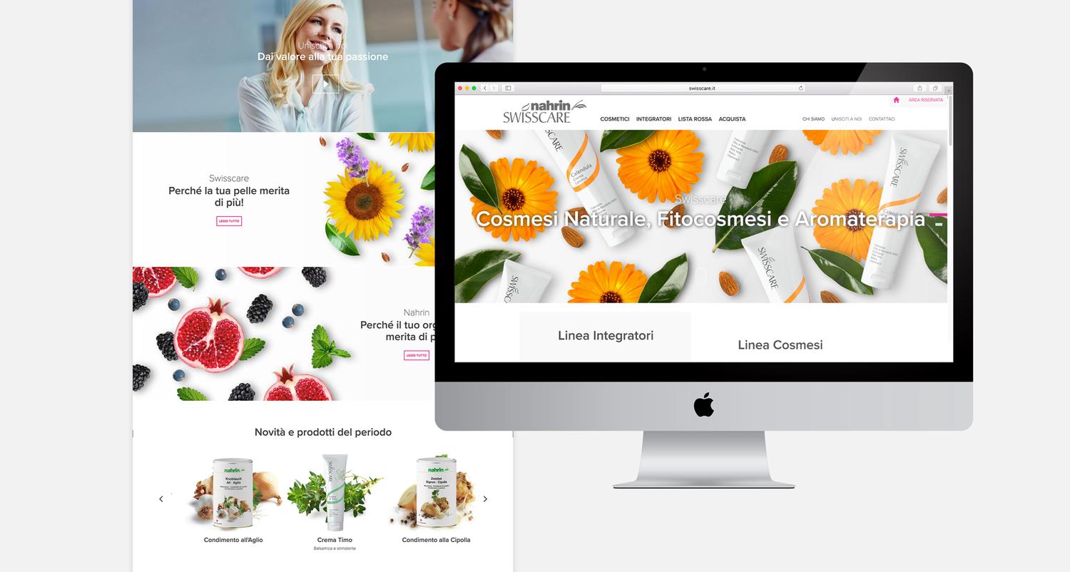 Website desktop design with homepage layout